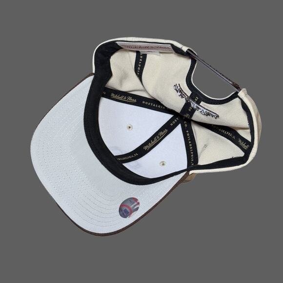 Mitchell & Ness San Diego Padres Pro Crown Snapback Hat Cream Brown - Picture 6 of 10